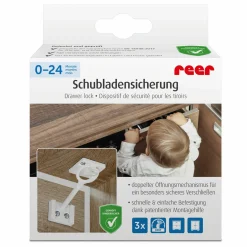 Schubladen- & Schranksicherung 3er Pack mit Montagehilfe - Weiß