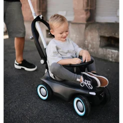 Schubstange Premium mit Rückenlehne & Schutzbügel - für Bobby Car - Schwarz