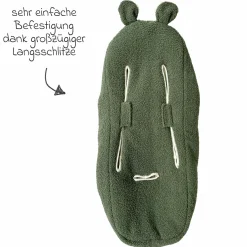 Schurwolle-Fußsack Hukky für Babyschalen & Babywannen - Mineral Green