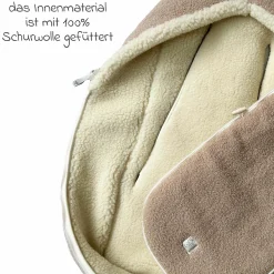 Schurwolle-Fußsack Hukky für Babyschalen & Babywannen - Warm Sand