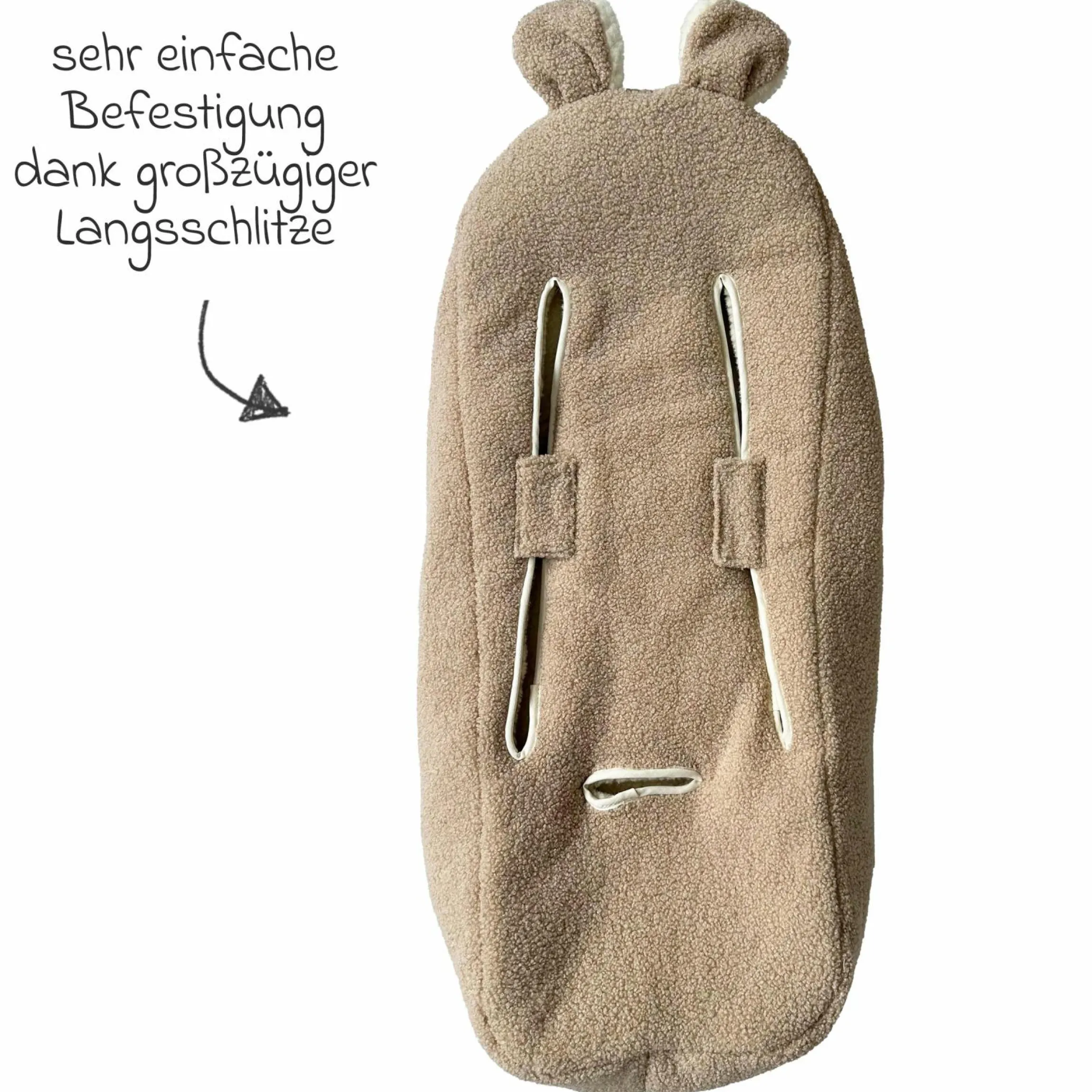 Schurwolle-Fußsack Hukky für Babyschalen & Babywannen - Warm Sand