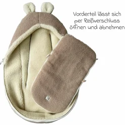 Schurwolle-Fußsack Hukky für Babyschalen & Babywannen - Warm Sand