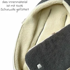 Schurwolle-Fußsack Hukky für Babyschalen & Babywannen - Grey