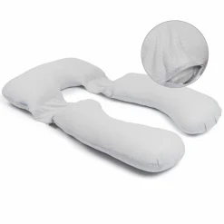 Schwangerschafts- & Stillkissen XXL Maxxy mit PES-Faser-Füllung - ideal für Seitenschläfer - Little Dots Grey