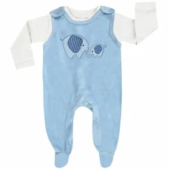 Set Nicki-Strampler & Shirt - Elephanten Blau - Gr. 56