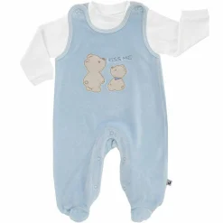 Set Nicki-Strampler mit Applikation & Shirt Basic Line - Blau - Gr. 68