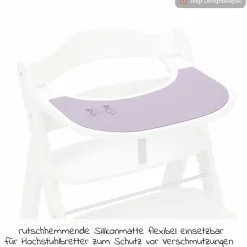 Silikon Auflage für Alpha Essbrett (rutschhemmend und abwischbar) - Highchair Tray Mat - Crab Lavender