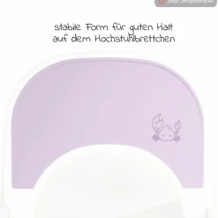 Silikon Auflage für Alpha Essbrett (rutschhemmend und abwischbar) - Highchair Tray Mat - Crab Lavender