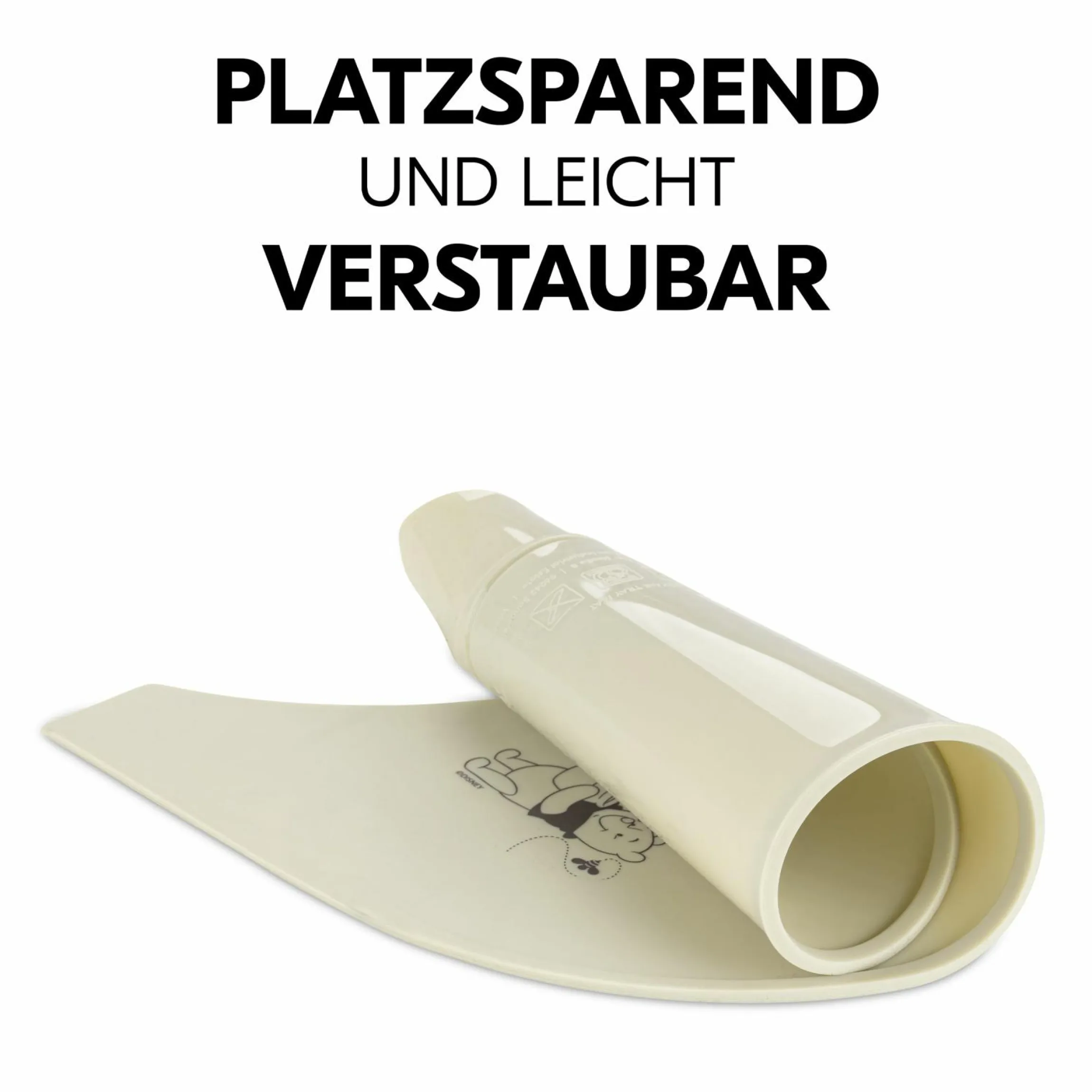 Silikon Auflage für Alpha Essbrett (rutschhemmend und abwischbar) - Highchair Tray Mat - Pooh - Dusty Beige