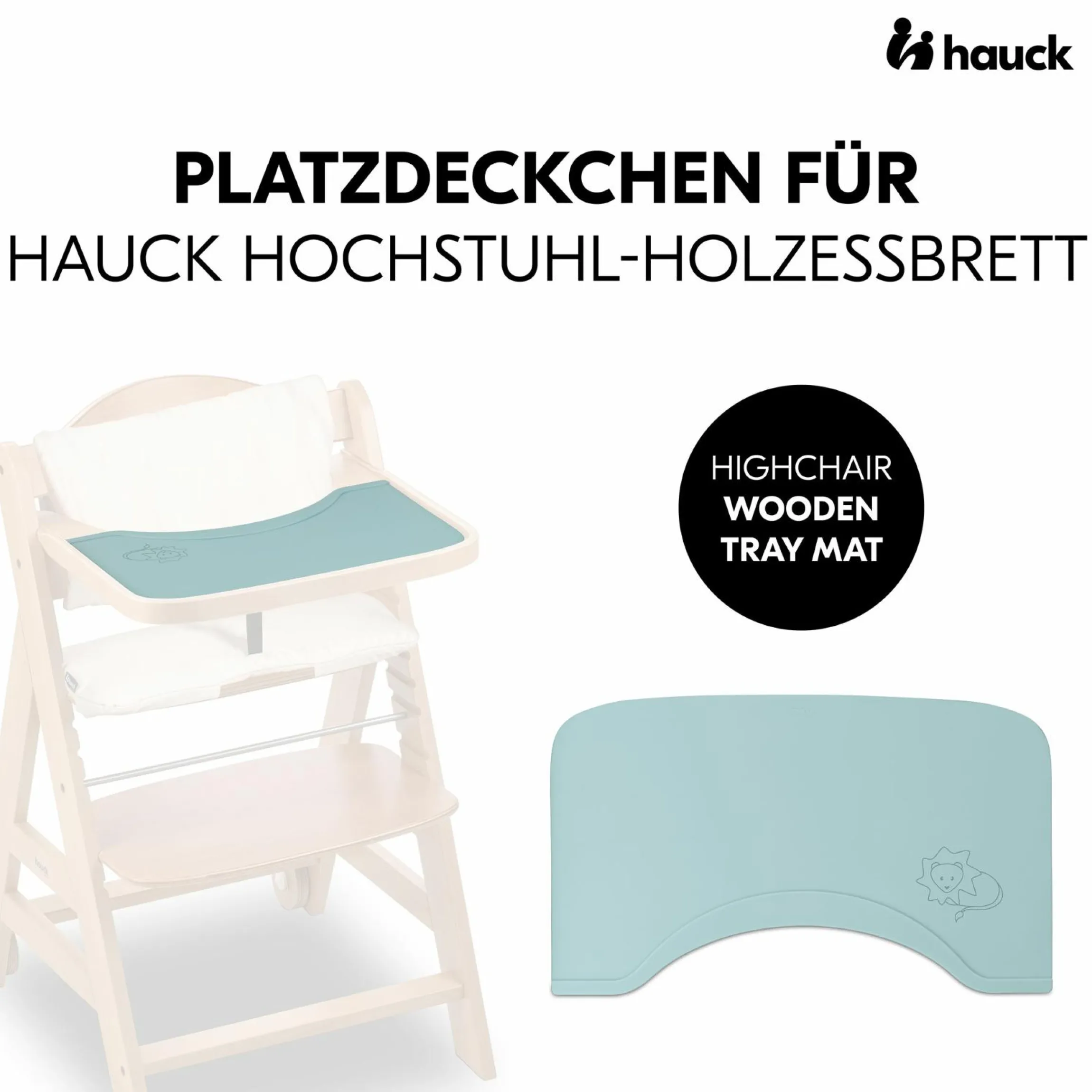 Silikon Auflage für Essbrett Wooden Tray (rutschhemmend und abwischbar) - Lion - Mint