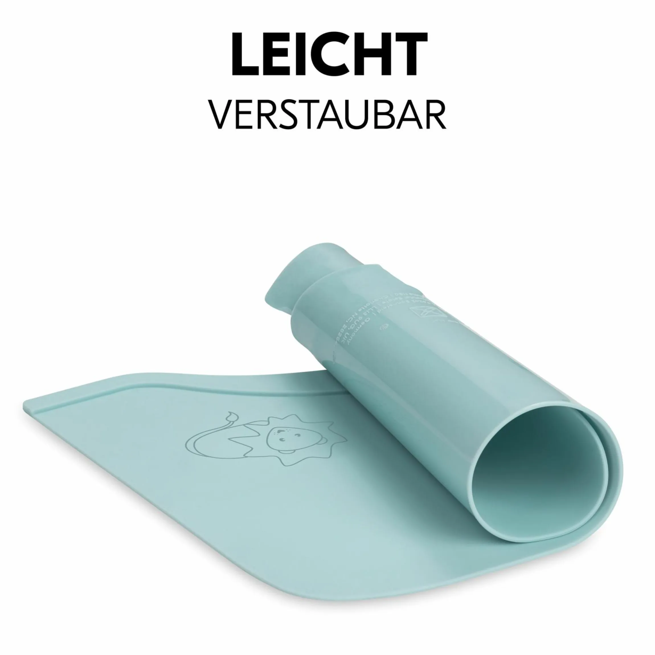 Silikon Auflage für Essbrett Wooden Tray (rutschhemmend und abwischbar) - Lion - Mint