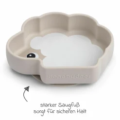 Silikon-Esslern-Schale mit Saugfuß Stick & Stay - Sheepy - Sand