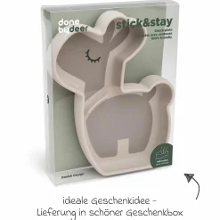 Silikon-Esslern-Teller mit Saugfuß Stick & Stay - Lalee - Sand