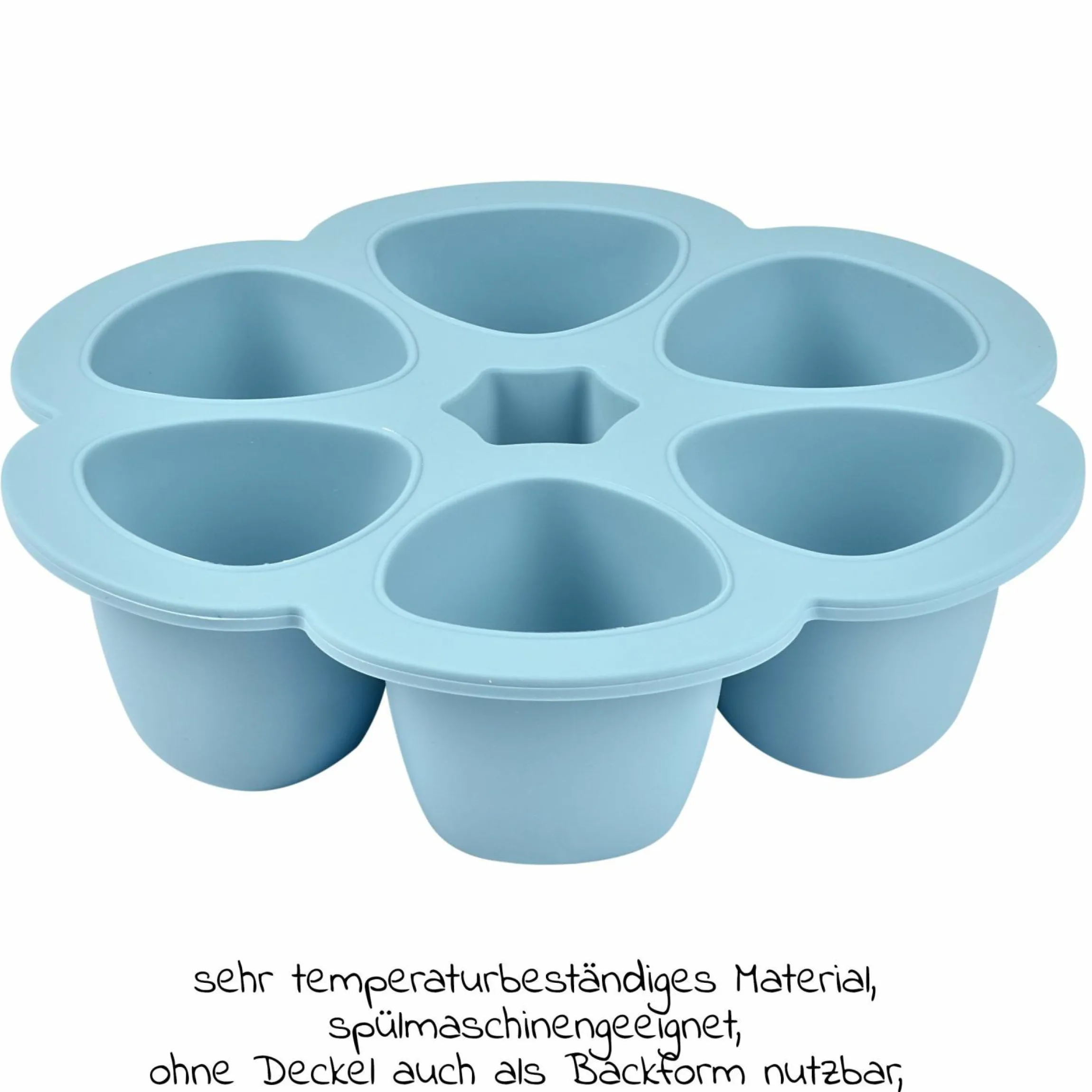 Silikon-Gefrierform Multiportions Blume 6 x 90 ml - Windy Blue