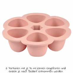 Silikon-Gefrierform Multiportions Blume 6 x 90 ml - Old Pink