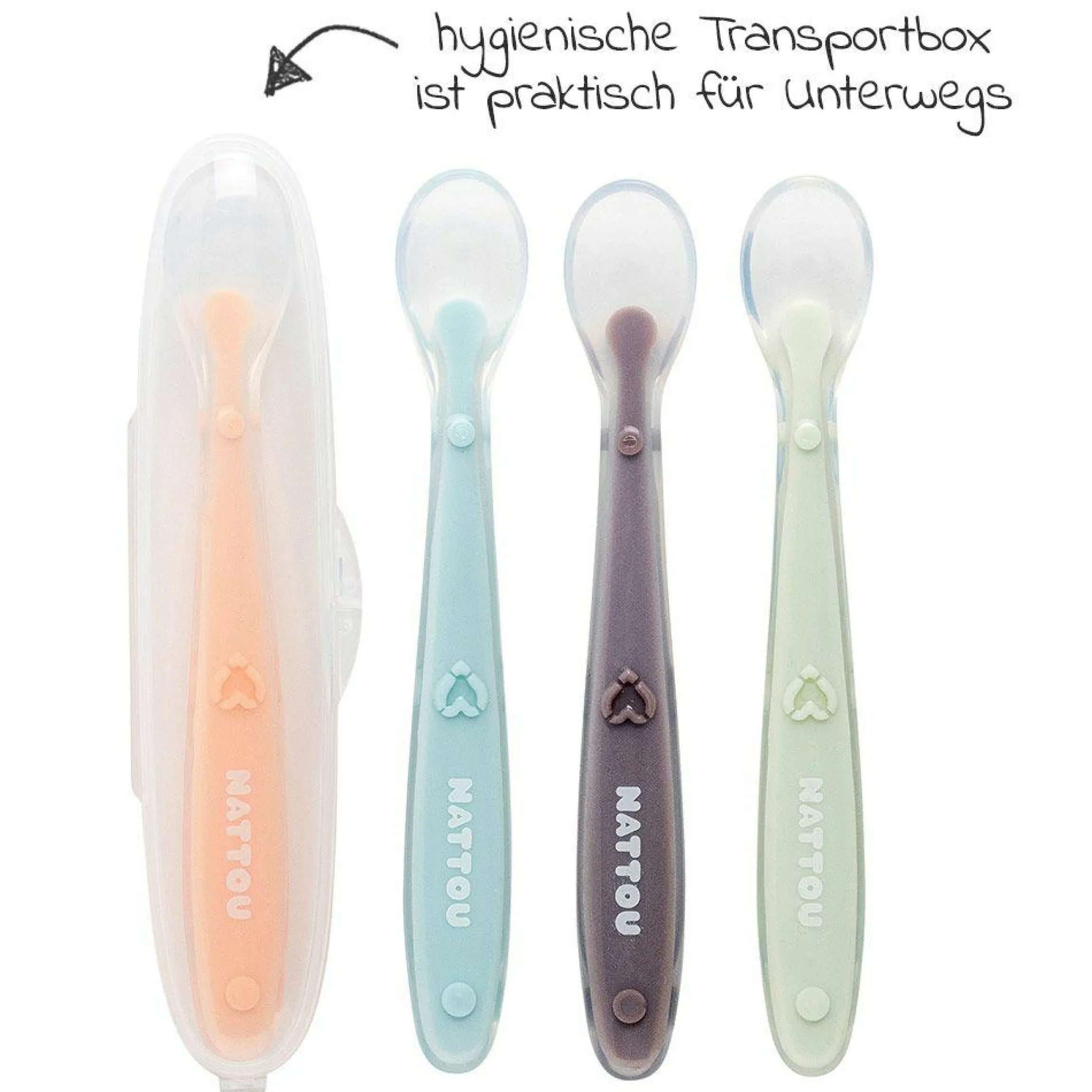 Silikon-Löffel 4er Pack mit Aufbewahrungsbox