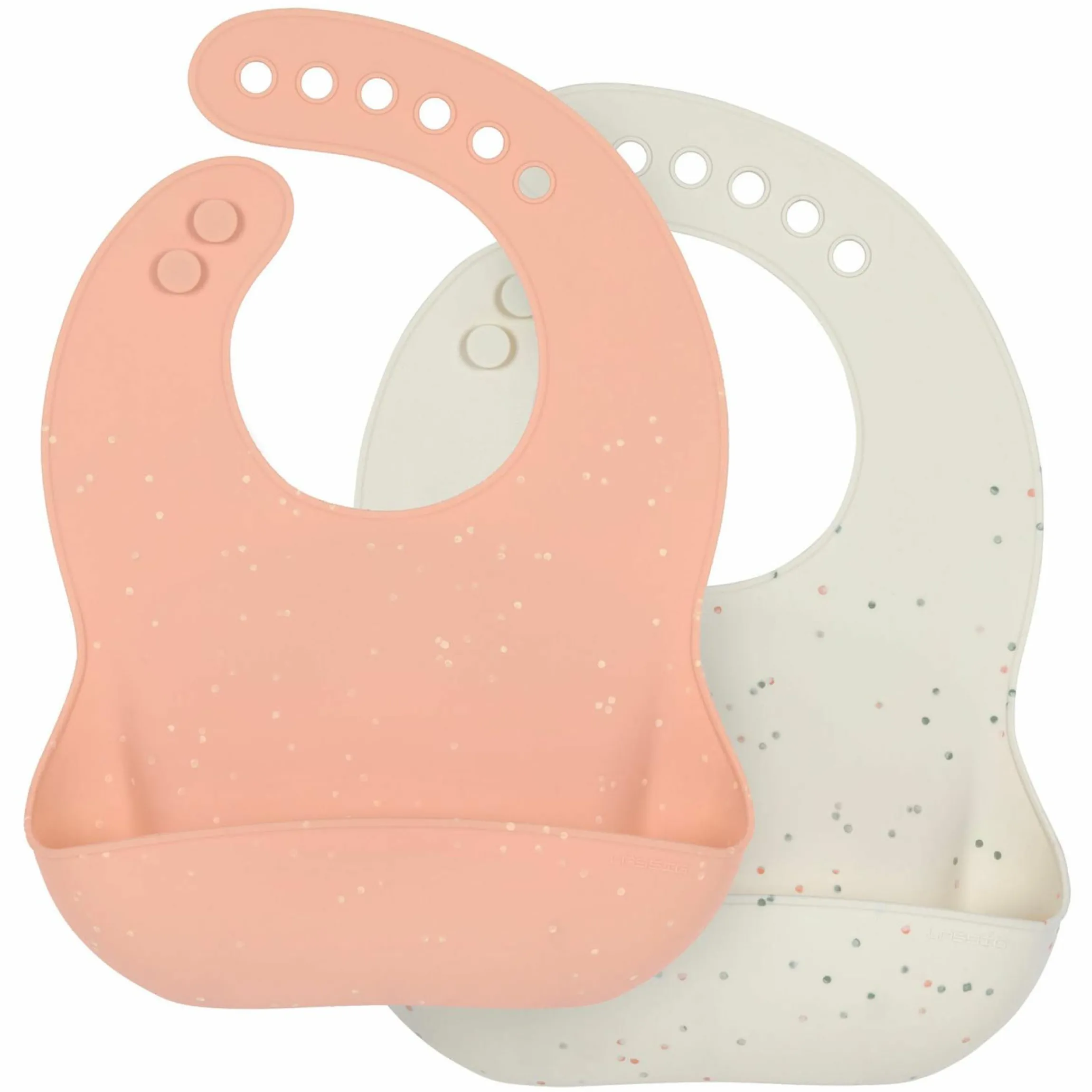 Silikon-Lätzchen 2er Pack - Apricot / Nature