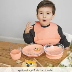 Silikon-Lätzchen 2er Pack - Apricot / Nature