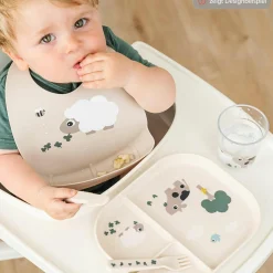 Silikon-Lätzchen 2er Pack - Lalee - Sand / Grün