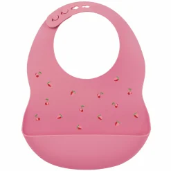 Silikon-Lätzchen mit Auffangschale - Beere - Pink