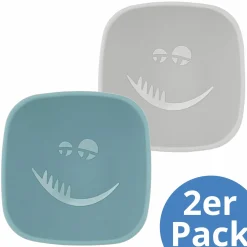 Silikon-Schale 2er Pack mit Saugnapf - Monster - Petrol Hellgrau