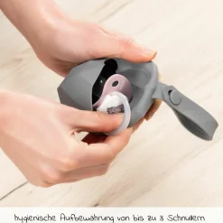 Silikon-Schnullerbox / Schnullerhalter - Diamant - Grau