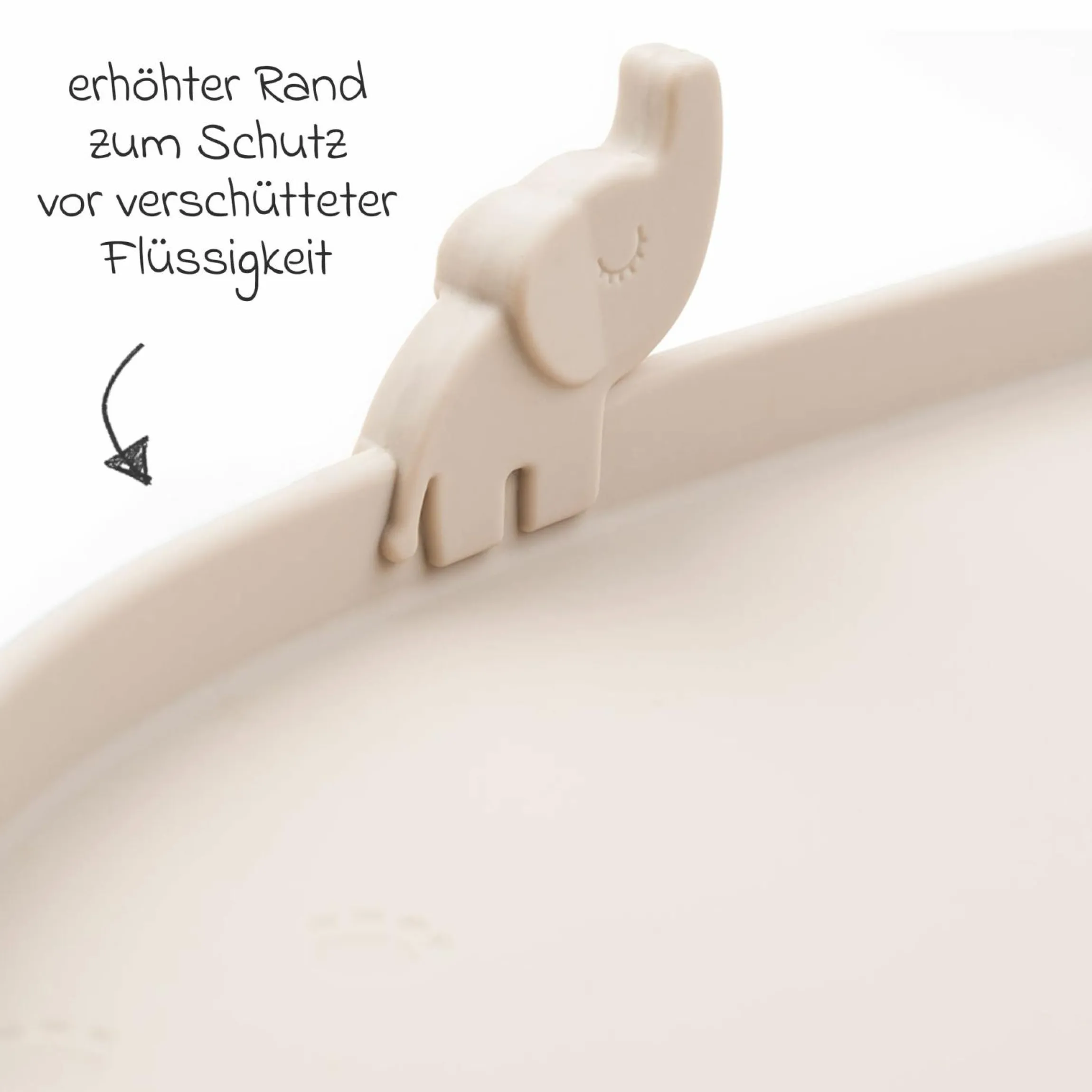 Silikon-Tischunterlage mit hoher Kante - Elphee - Sand