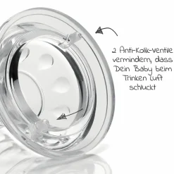 Silikon-Trinksauger 2er Pack Gr. S (für Muttermilch, Pre-Milchnahrung und Folgemilch 1, Tee und Wasser)