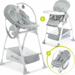 Sitn Relax 3in1 - Hochstuhl ab der Geburt, Babyliege und Wippe - Stretch Grey