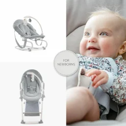 Sitn Relax 3in1 - Hochstuhl ab der Geburt, Babyliege und Wippe - Stretch Grey