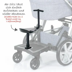 Sitz für Trittbrett Kiddie Ride On 2 - Black - Kollektion 2025
