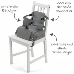 Sitzerhöhung / Boostersitz für Unterwegs Growing - Grau Melange
