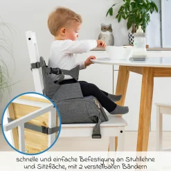 Sitzerhöhung / Boostersitz für Unterwegs Growing - Grau Melange