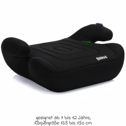 Sitzerhöhung Booster Basic R129 ab 7 Jahre - 12 Jahre (135 cm - 150 cm) ohne Isofix mit Gurtbefestigung - Schwarz