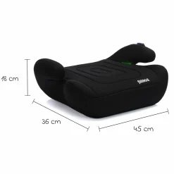 Sitzerhöhung Booster Basic R129 ab 7 Jahre - 12 Jahre (135 cm - 150 cm) ohne Isofix mit Gurtbefestigung - Schwarz