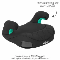 Sitzerhöhung Booster Max R129 ab 7 Jahre - 12 Jahre (135 cm - 150 cm) inkl. Isofix - Midnight - Kollektion 2025