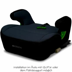 Sitzerhöhung Junior Isofix Gurtfix i-Size ab 7 Jahre - 12 Jahre (126 cm - 150 cm) nur 3,3 kg leicht - Nero - Kollektion 2025