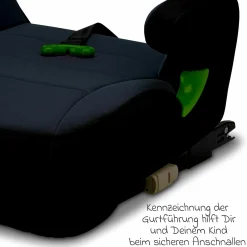 Sitzerhöhung Junior Isofix Gurtfix i-Size ab 7 Jahre - 12 Jahre (126 cm - 150 cm) nur 3,3 kg leicht - Nero - Kollektion 2025