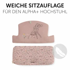 Sitzkissen / Hochstuhlauflage für Alpha Hochstuhl Highchair Pad Select - Disney - Bambi Rose