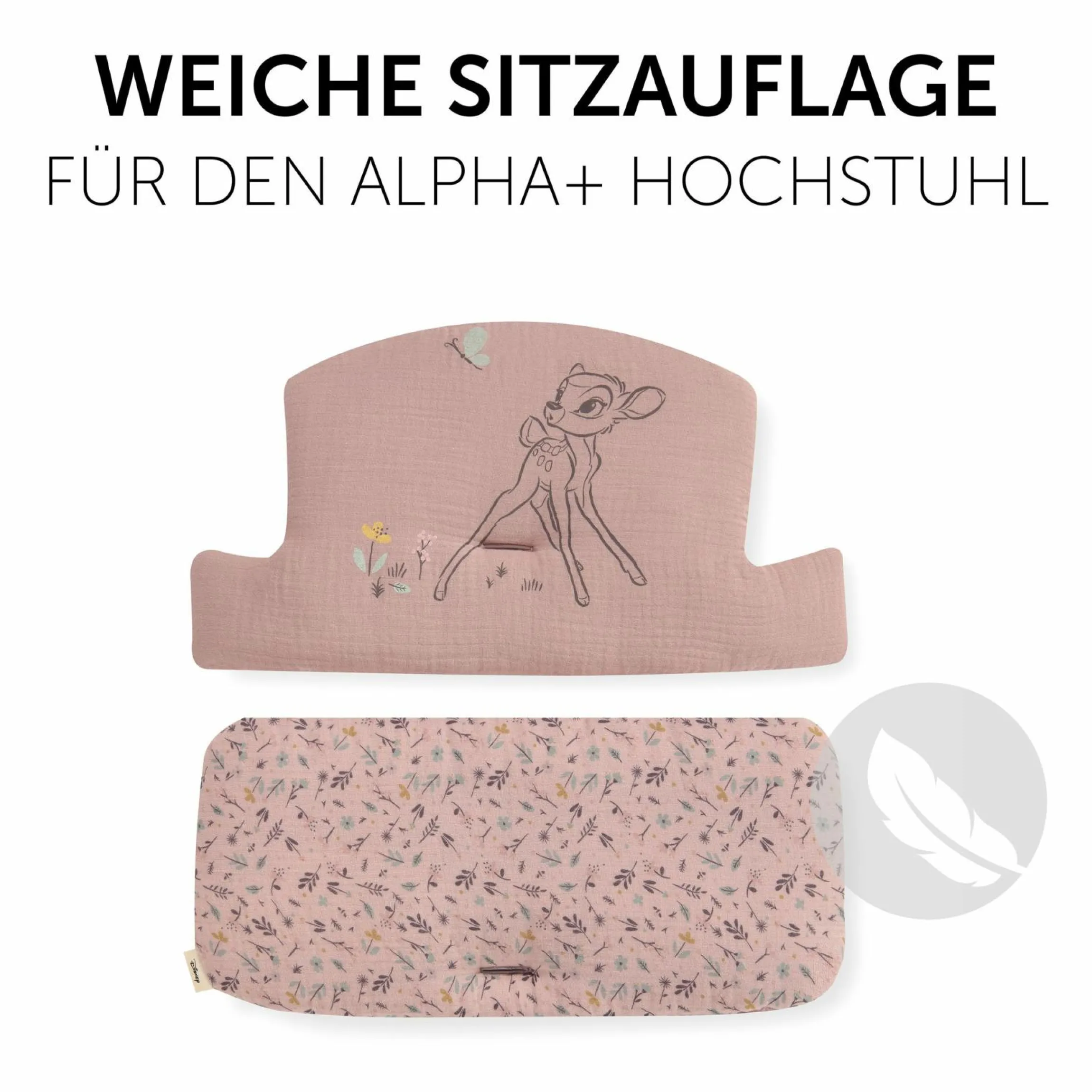 Sitzkissen / Hochstuhlauflage für Alpha Hochstuhl Highchair Pad Select - Disney - Bambi Rose