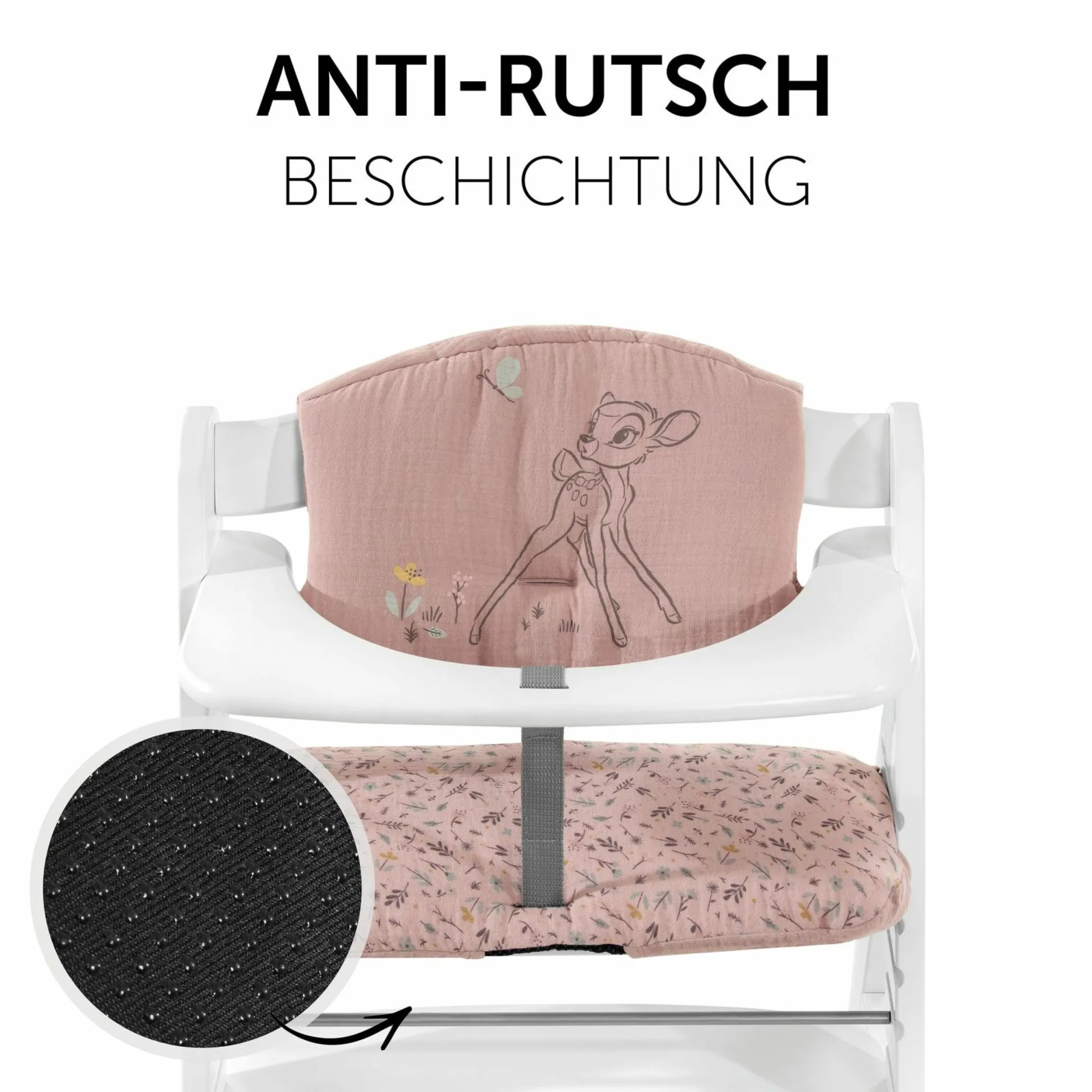 Sitzkissen / Hochstuhlauflage für Alpha Hochstuhl Highchair Pad Select - Disney - Bambi Rose