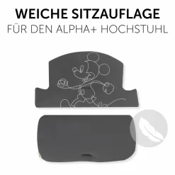 Sitzkissen / Hochstuhlauflage für Alpha Hochstuhl Highchair Pad Select - Disney - Mickey Mouse Anthracite