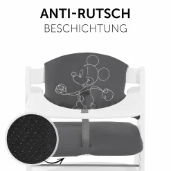 Sitzkissen / Hochstuhlauflage für Alpha Hochstuhl Highchair Pad Select - Disney - Mickey Mouse Anthracite