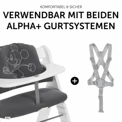 Sitzkissen / Hochstuhlauflage für Alpha Hochstuhl Highchair Pad Select - Disney - Mickey Mouse Anthracite