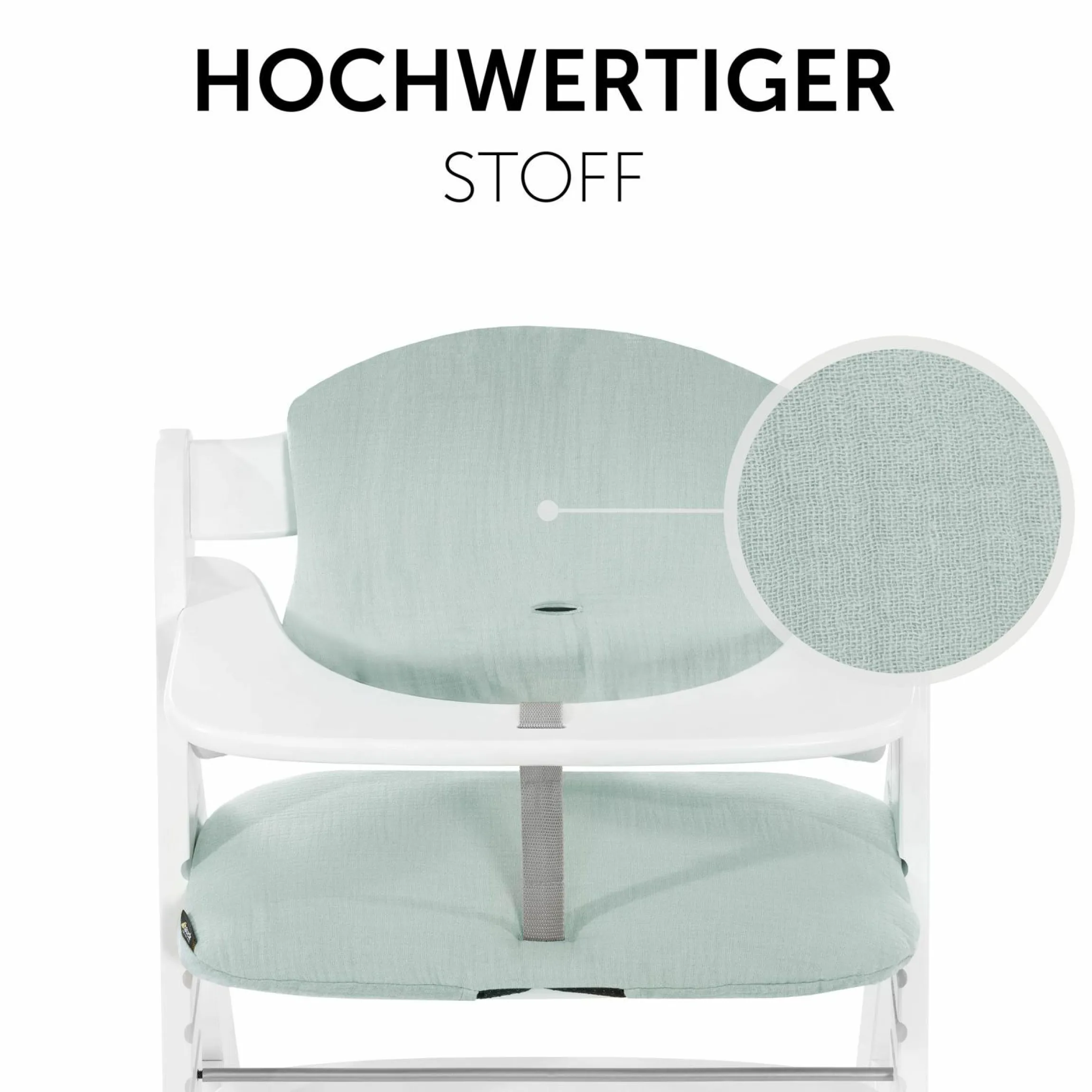Sitzkissen / Hochstuhlauflage für Alpha Hochstuhl - Highchair Pad Select - Muslin Mint