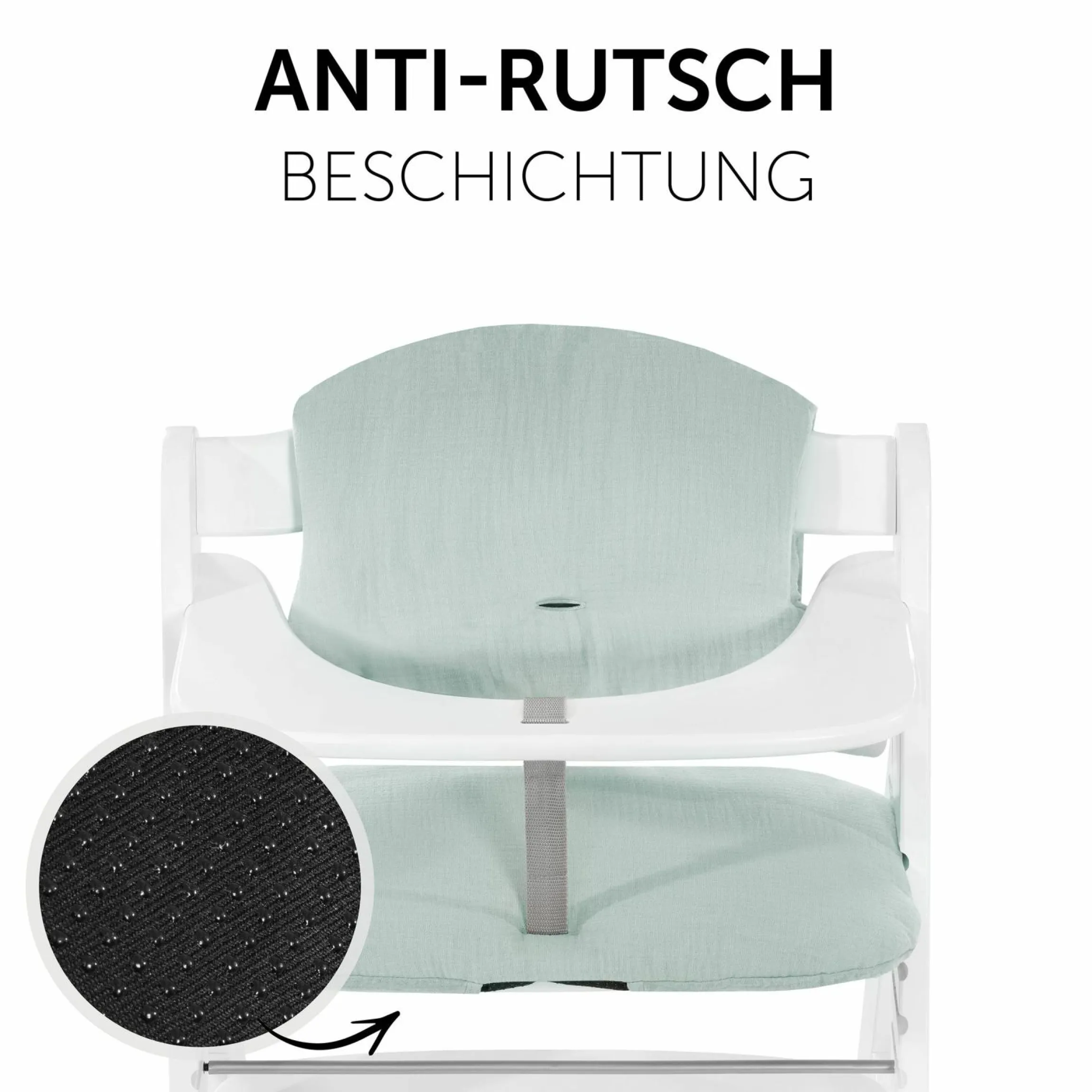 Sitzkissen / Hochstuhlauflage für Alpha Hochstuhl - Highchair Pad Select - Muslin Mint