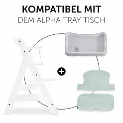 Sitzkissen / Hochstuhlauflage für Alpha Hochstuhl - Highchair Pad Select - Muslin Mint