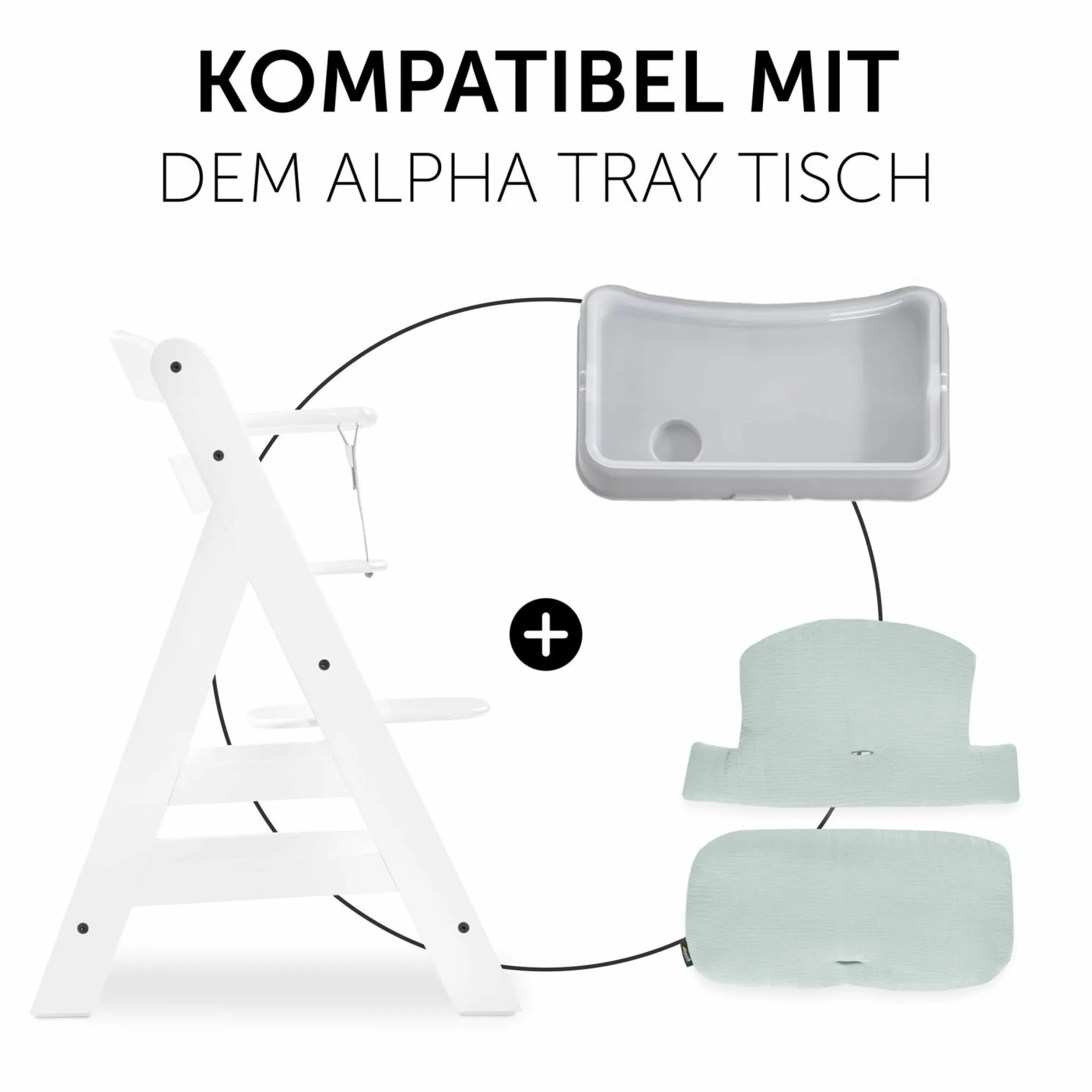Sitzkissen / Hochstuhlauflage für Alpha Hochstuhl - Highchair Pad Select - Muslin Mint