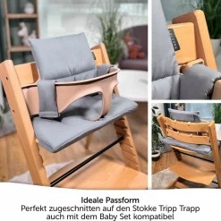 Sitzkissen / Hochstuhlauflage für Stokke Tripp Trapp - beschichtet - Grau