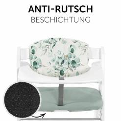 Sitzkissen / Hochstuhlauflage für Alpha Hochstuhl - Highchair Pad Select - Jersey Leaves Mint